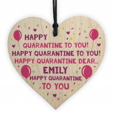 Happy Birthday Card Wooden Heart Isolation Quaratine Gift Funny