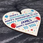 Happy Birthday Card Wooden Heart Isolation Quaratine Gift Funny 