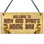 PERSONALISED Home Bar Sign Rustic Hanging Sign Man Cave Gifts