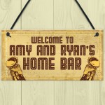 PERSONALISED Home Bar Sign Rustic Hanging Sign Man Cave Gifts