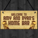 PERSONALISED Home Bar Sign Rustic Hanging Sign Man Cave Gifts