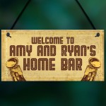 PERSONALISED Home Bar Sign Rustic Hanging Sign Man Cave Gifts