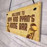 PERSONALISED Home Bar Sign Rustic Hanging Sign Man Cave Gifts