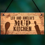 Personalised Kids Name Mud Kitchen Hanging Sign Garden Sign