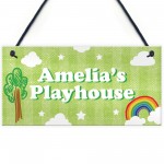 Personalised Playhouse Sign Nursery Gift Bedroom Decor For Child