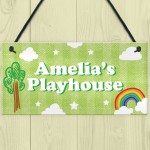 Personalised Playhouse Sign Nursery Gift Bedroom Decor For Child