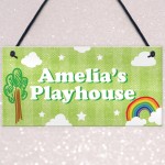 Personalised Playhouse Sign Nursery Gift Bedroom Decor For Child