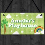 Personalised Playhouse Sign Nursery Gift Bedroom Decor For Child