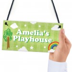 Personalised Playhouse Sign Nursery Gift Bedroom Decor For Child