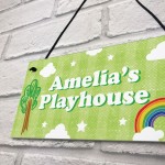 Personalised Playhouse Sign Nursery Gift Bedroom Decor For Child