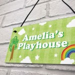 Personalised Playhouse Sign Nursery Gift Bedroom Decor For Child