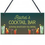 Personalised Cocktail Bar Sign For Home Novelty Alcohol Gifts