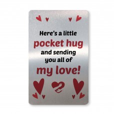 Little Pocket Hug Metal Wallet Insert for Loved Ones Mum Dad Nan