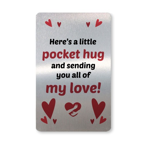 Little Pocket Hug Metal Wallet Insert for Loved Ones Mum Dad Nan