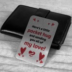 Little Pocket Hug Metal Wallet Insert for Loved Ones Mum Dad Nan