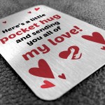 Little Pocket Hug Metal Wallet Insert for Loved Ones Mum Dad Nan