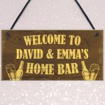 Home Bar Personalised Plaque Man Cave Garden Decor Gifts