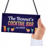 Personalised Cocktail Bar Plaques Home Bar Decor Signs Garden