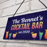 Personalised Cocktail Bar Plaques Home Bar Decor Signs Garden