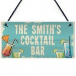 Personalised Cocktail Home Bar Sign Novelty Alcohol Gifts Garden