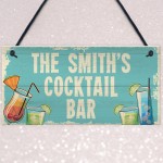 Personalised Cocktail Home Bar Sign Novelty Alcohol Gifts Garden