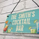 Personalised Cocktail Home Bar Sign Novelty Alcohol Gifts Garden