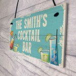 Personalised Cocktail Home Bar Sign Novelty Alcohol Gifts Garden