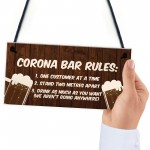 Funny Corona Bar Rules Sign Hanging Garden Pub Bar Sign Alcohol