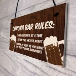 Funny Corona Bar Rules Sign Hanging Garden Pub Bar Sign Alcohol