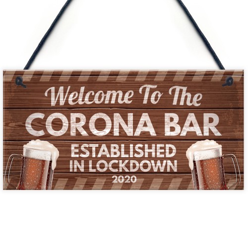 Novelty Corona Bar Sign Funny Quirky Hanging Sign For Home Bar