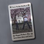 Fathers Day Gift For Dad Personalised Metal Card Best Dad Gift