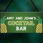 Personalised Cocktail Bar Neon Effect Bar Signs And Plaques Gift