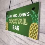 Personalised Cocktail Bar Neon Effect Bar Signs And Plaques Gift