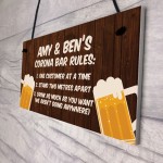 Funny Personalised Corona Bar Rules Home Bar Pub Sign Garden