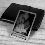 1st Fathers Day Gift Personalised Metal Card New Baby Boy Girl