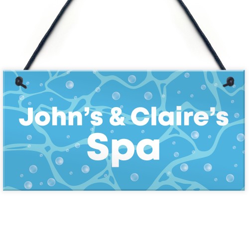 Personalised Spa Hot Tub Sign Accessories Garden Signs And Decor