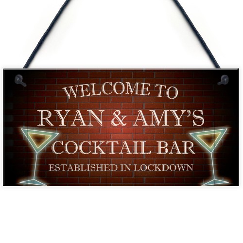 Novelty Cocktail Bar Sign Corona Lockdown Quaratine Bar Gifts 