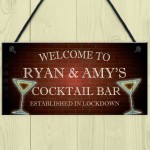 Novelty Cocktail Bar Sign Corona Lockdown Quaratine Bar Gifts 