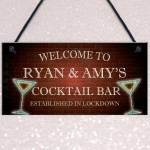 Novelty Cocktail Bar Sign Corona Lockdown Quaratine Bar Gifts 