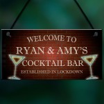 Novelty Cocktail Bar Sign Corona Lockdown Quaratine Bar Gifts 