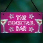 The Cocktail Bar Novelty Bar Signs And Plaques Home Bar Sign