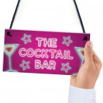 The Cocktail Bar Novelty Bar Signs And Plaques Home Bar Sign