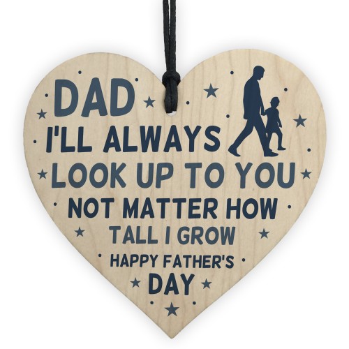 Fathers Day Gift Idea Wooden Heart Sign Gift For Dad Novelty