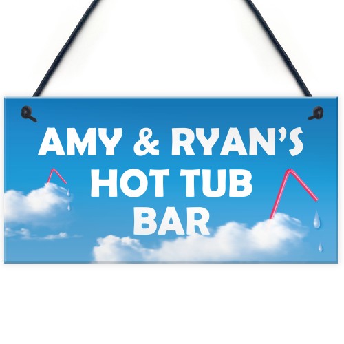 PERSONALISED Hot Tub Bar Signs And Plaques Novelty Garden Decor 