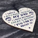 Funny Dad Gifts For Fathers Day Birthday Wood Heart Novelty Gift