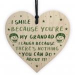 Funny Grandad Gift For Fathers Day Novelty Wooden Heart Sign