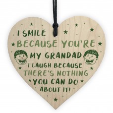 Funny Grandad Gift For Fathers Day Novelty Wooden Heart Sign