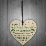 Funny Grandad Gift For Fathers Day Novelty Wooden Heart Sign