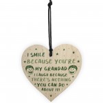 Funny Grandad Gift For Fathers Day Novelty Wooden Heart Sign