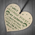 Funny Grandad Gift For Fathers Day Novelty Wooden Heart Sign
